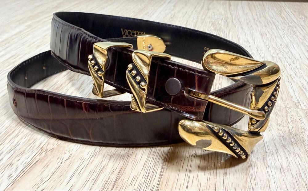 Vintage Vicenza Sport Alligator Embossed Calfskin Belt size 28